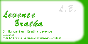 levente bratka business card